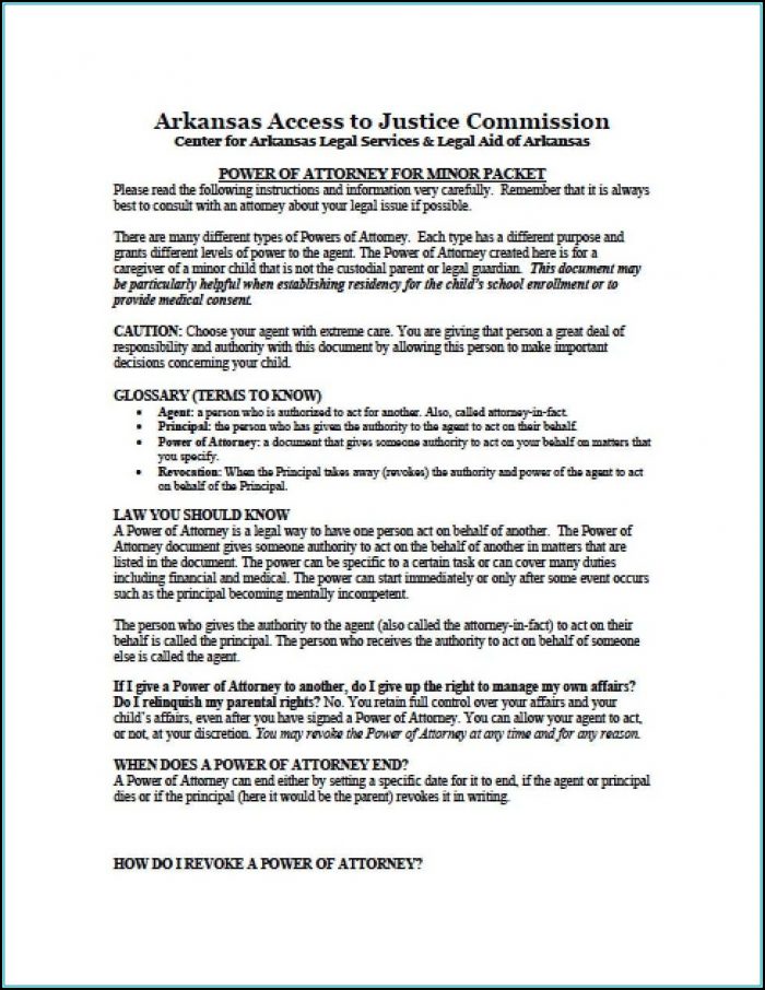 Durable Power Of Attorney Form Arkansas Durable Power Of Attorney Form Arkansas