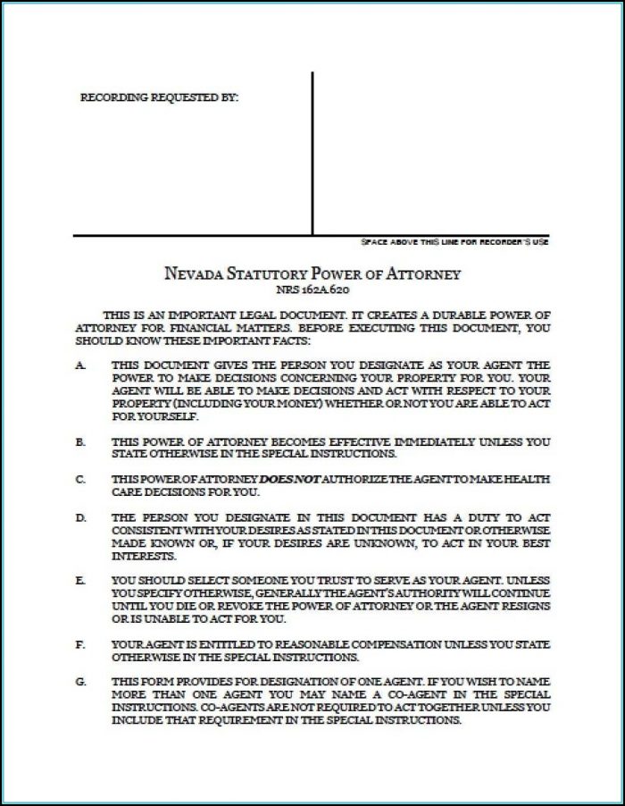 Durable Power Of Attorney Form Las Vegas Durable Power Of Attorney Form Las Vegas