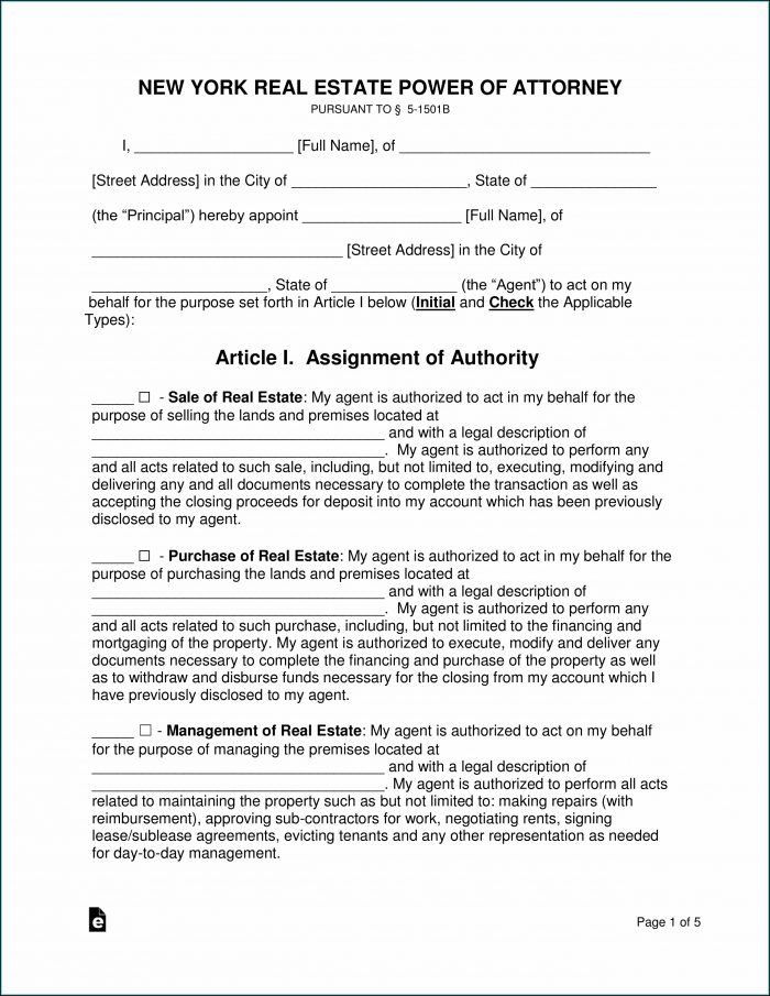 Durable Power Of Attorney Form Nyc Durable Power Of Attorney Form Nyc