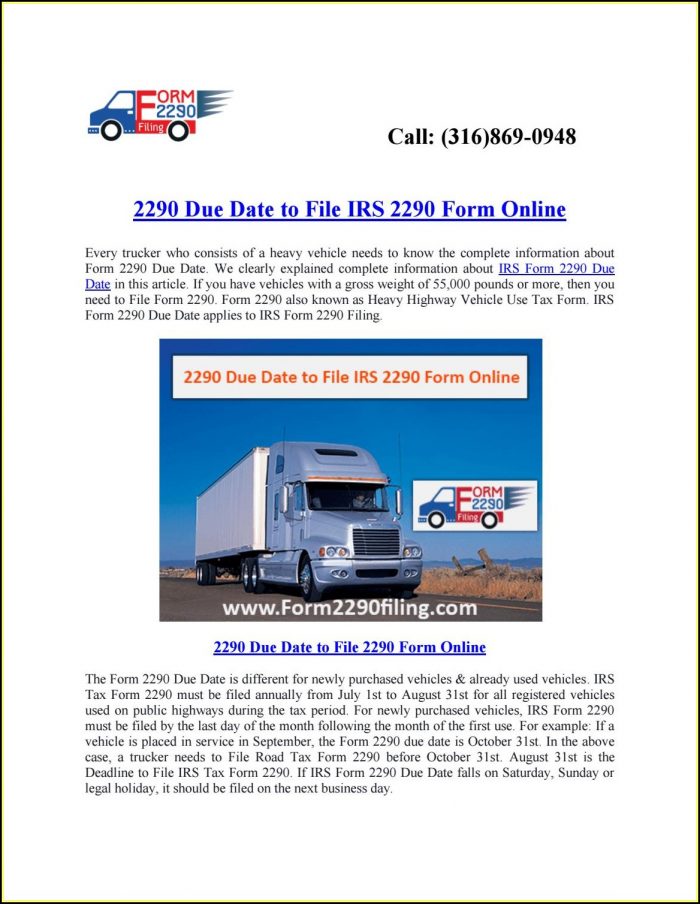 File Irs Form 2290 Online File Irs Form 2290 Online