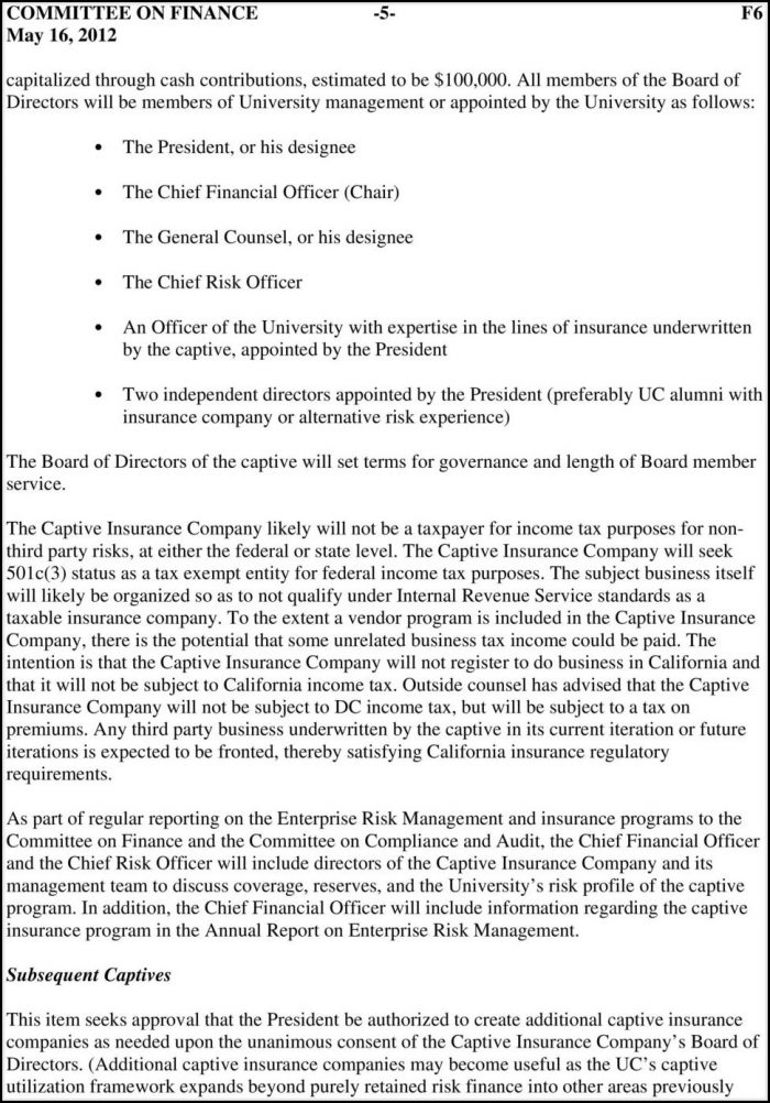 Formation Of Captive Insurance Company Formation Of Captive Insurance Company