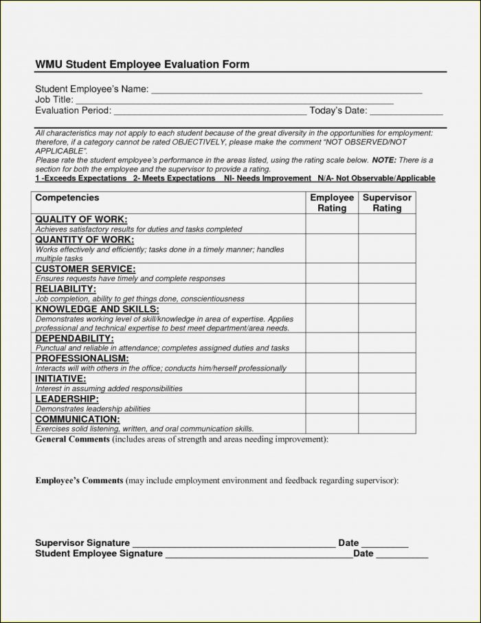 Free Employee Self Evaluation Form Template Word Free Employee Self Evaluation Form Template Word