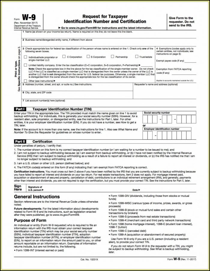 Free Fillable W 9 Form 2016 Free Fillable W 9 Form 2016