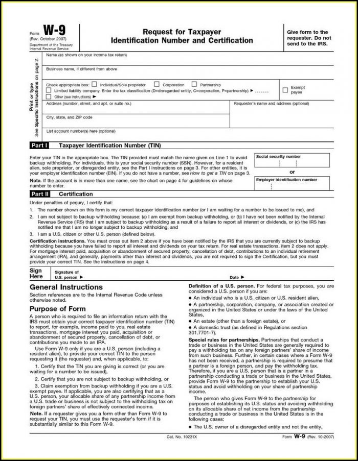 Free Fillable W 9 Form 2018 Free Fillable W 9 Form 2018