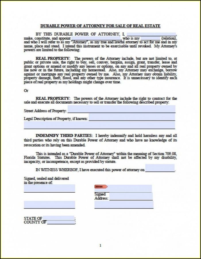 Free Florida Durable Power Of Attorney Form 2018 Free Florida Durable Power Of Attorney Form 2018
