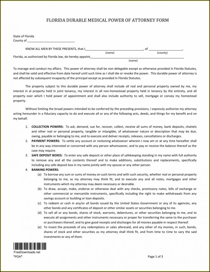 Free Florida Durable Power Of Attorney Form 2019 Free Florida Durable Power Of Attorney Form 2019