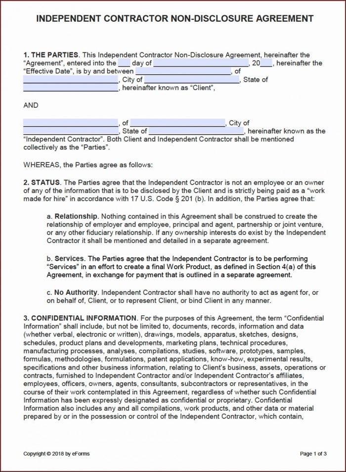 Free Non Disclosure Agreement Template Word Australia Free Non Disclosure Agreement Template Word Australia