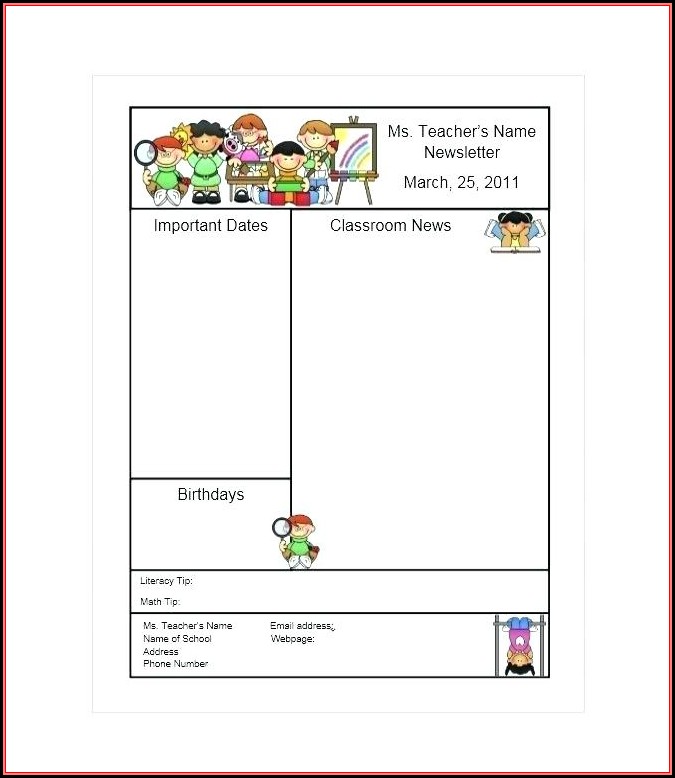Free November Classroom Newsletter Template Free November Classroom Newsletter Template