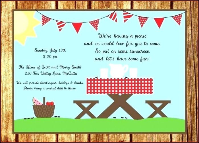 Free Online Picnic Invitation Template Free Online Picnic Invitation Template