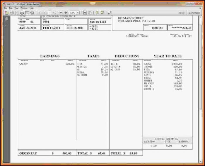 Free Pay Stub Template Download Free Pay Stub Template Download