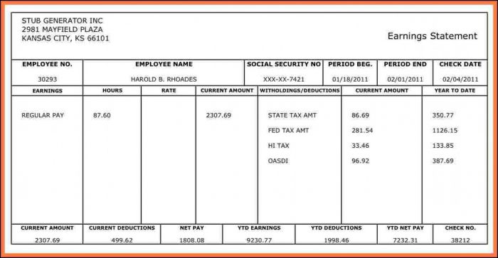 Free Pay Stub Template For Independent Contractor Free Pay Stub Template For Independent Contractor