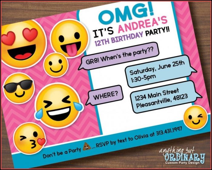 Free Printable Emoji Invitation Template Free Printable Emoji Invitation Template