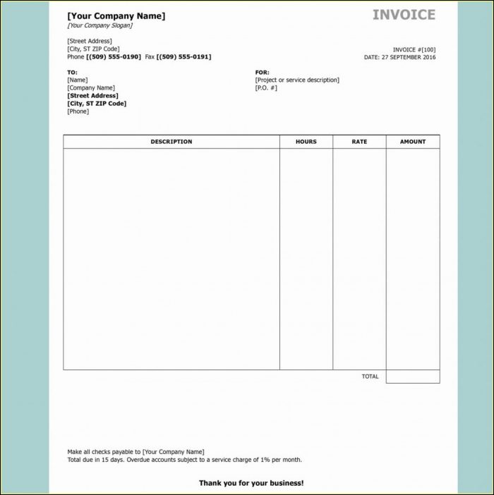 Free Printable Invoice Format Free Printable Invoice Format