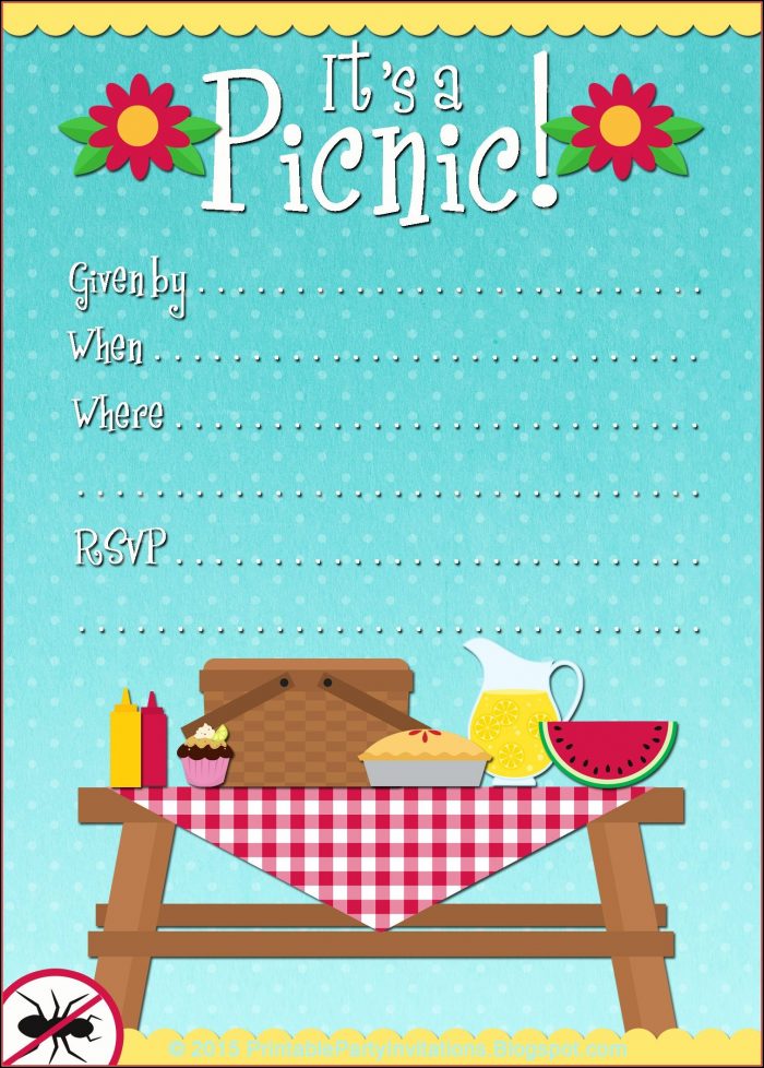 Free Printable Picnic Invitation Template Free Printable Picnic Invitation Template