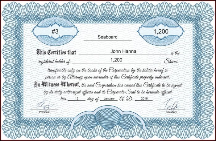 Free Printable Stock Certificate Template Free Printable Stock Certificate Template