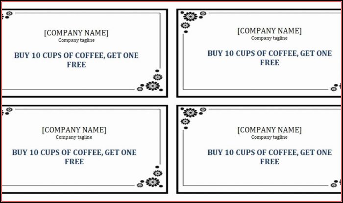 Free Punch Card Template Word Free Punch Card Template Word