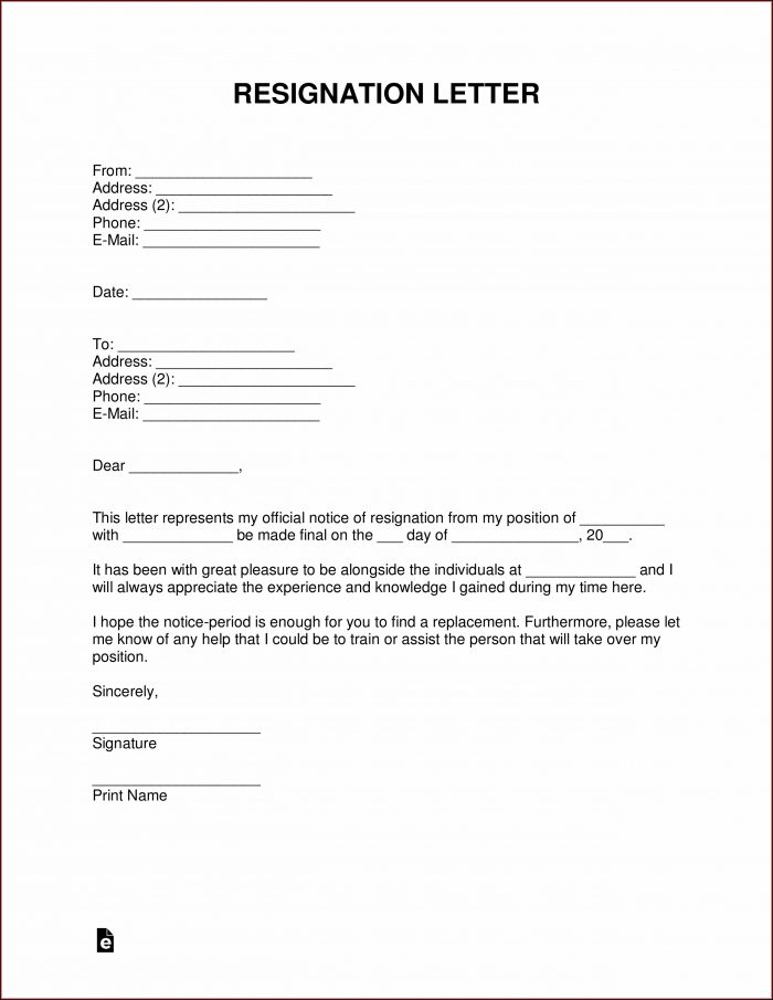 Free Resignation Letter Template Australia Free Resignation Letter Template Australia