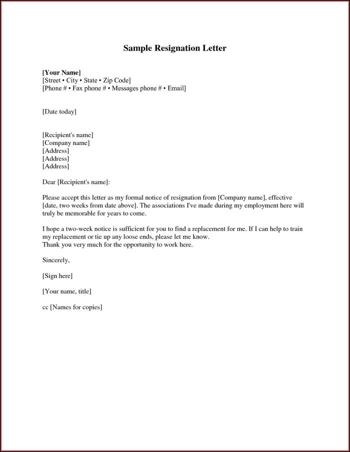 Free Resignation Letter Template Microsoft Word Download Free Resignation Letter Template Microsoft Word Download