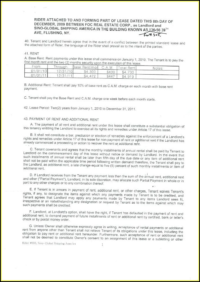 Free Standard Form Of Store Lease New York Free Standard Form Of Store Lease New York