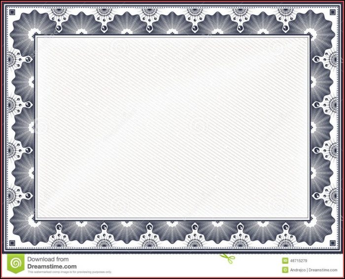 Free Stock Certificate Border Template Free Stock Certificate Border Template
