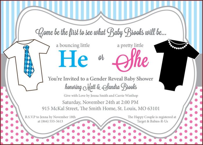 Gender Reveal Invitation Template Download Free Gender Reveal Invitation Template Download Free