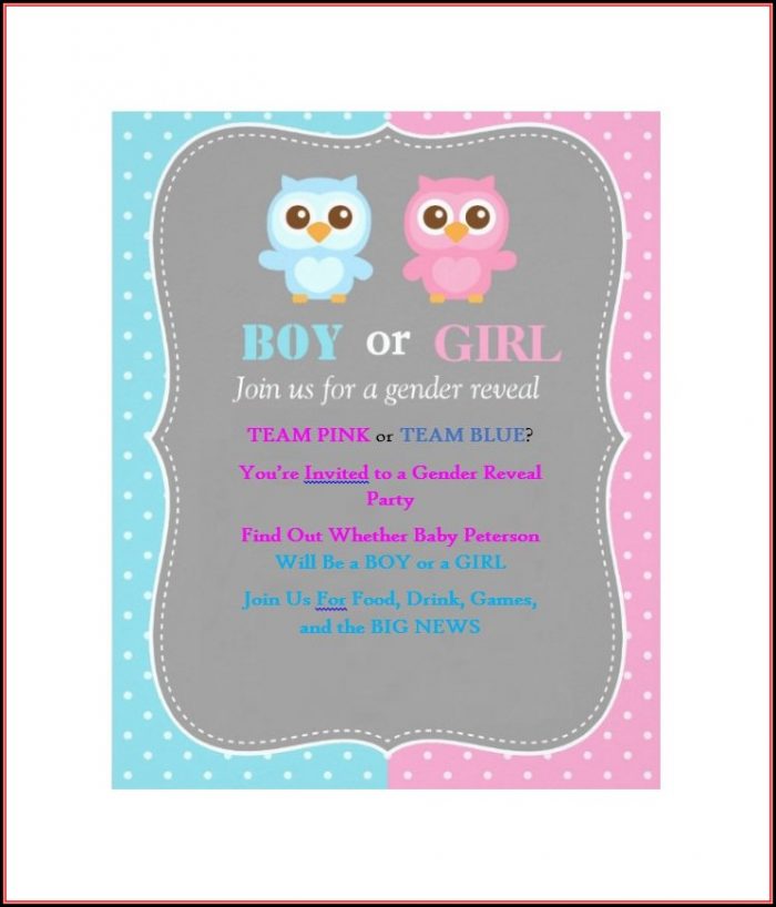 Gender Reveal Invitation Templates Free Gender Reveal Invitation Templates Free