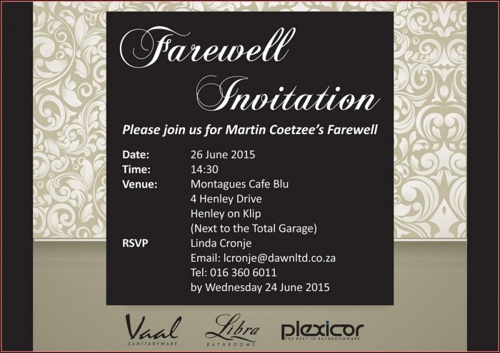 Going Away Party Invitation Template Word Going Away Party Invitation Template Word