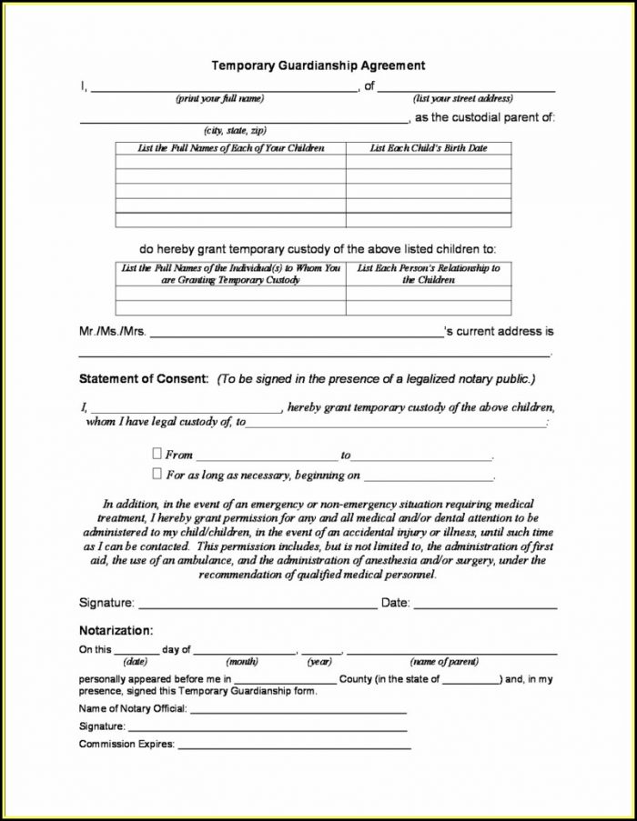 Guardianship Forms For Parents Guardianship Forms For Parents