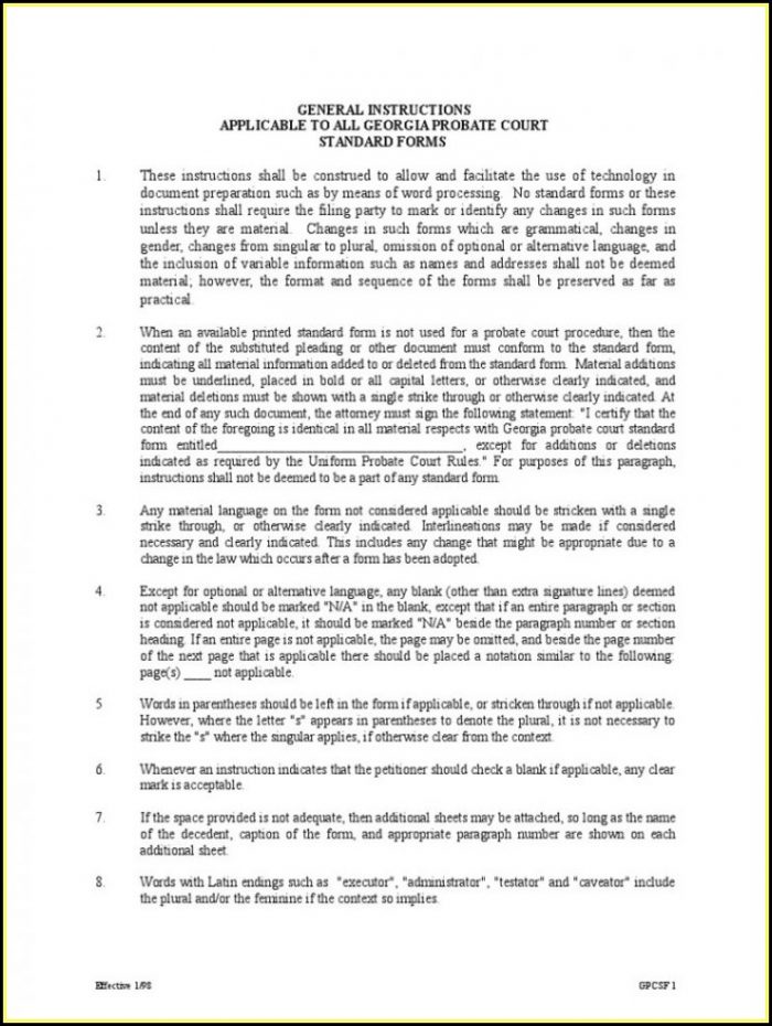 Guardianship Petition Georgia Guardianship Petition Georgia