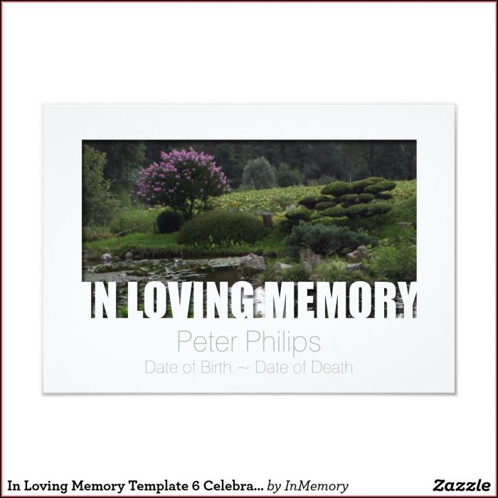 In Loving Memory Cards Template In Loving Memory Cards Template