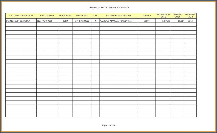 Inventory Spreadsheet Example Inventory Spreadsheet Example