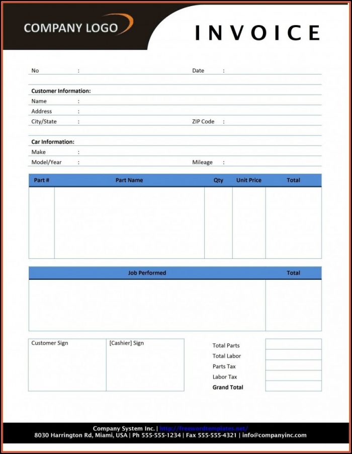 Invoice Template Word Format Download Free Invoice Template Word Format Download Free