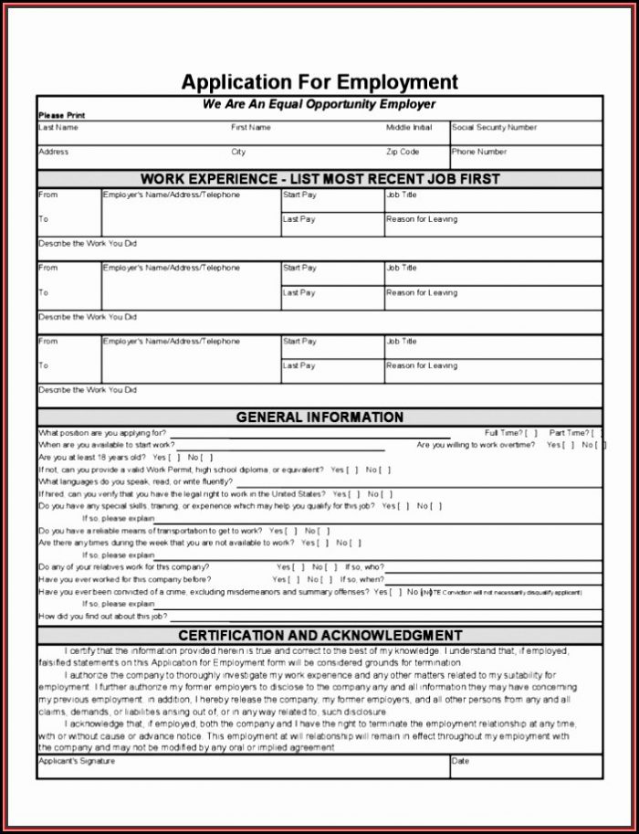 Job Application Form Template Word Free Job Application Form Template Word Free