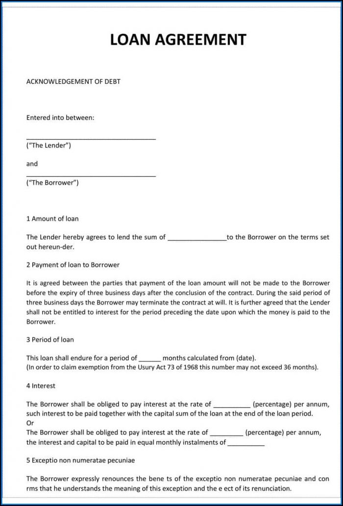 Loan Contract Agreement Template Free Loan Contract Agreement Template Free
