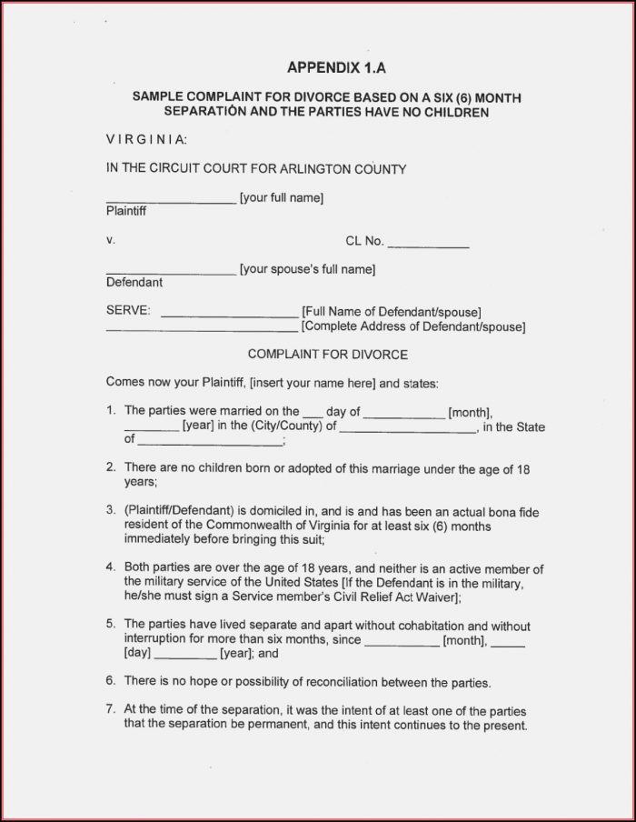 Marital Separation Agreement Template Virginia Marital Separation Agreement Template Virginia