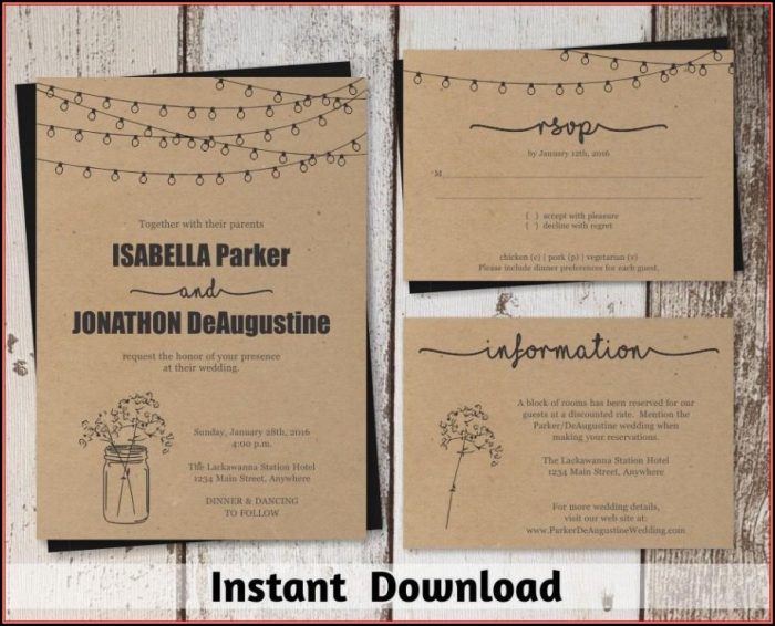 Mason Jar Wedding Invitation Template Mason Jar Wedding Invitation Template