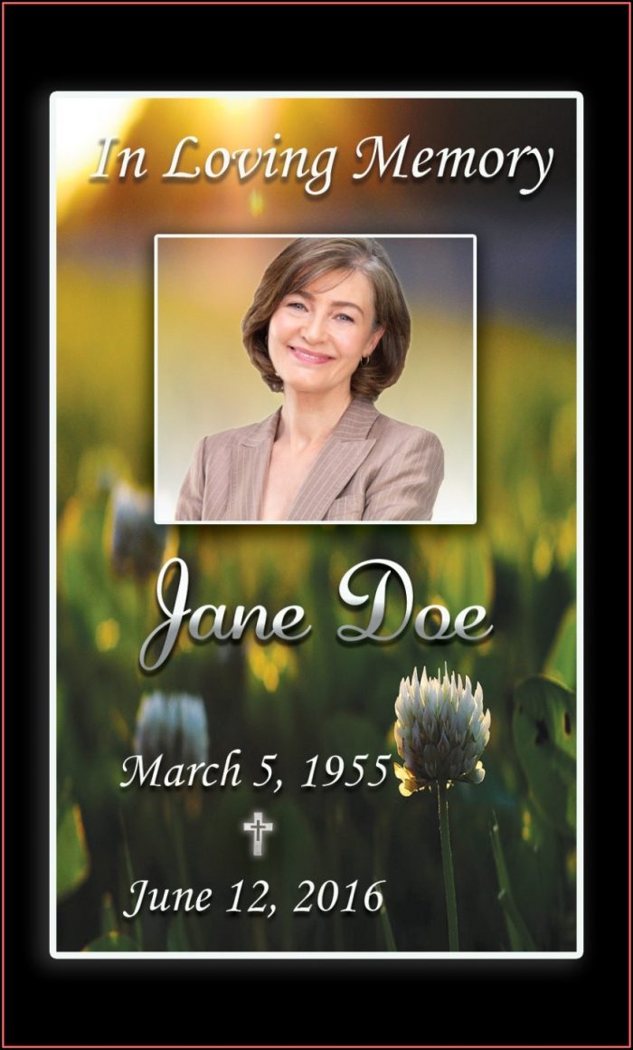 Memorial Card Template Word Memorial Card Template Word