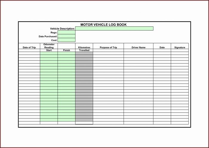 Mileage Log Book Template Excel Mileage Log Book Template Excel