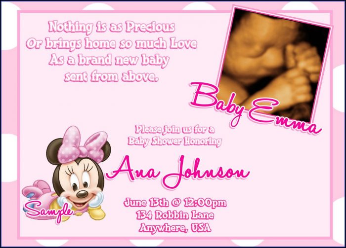 Minnie Mouse Baby Shower Invitation Template Free Minnie Mouse Baby Shower Invitation Template Free