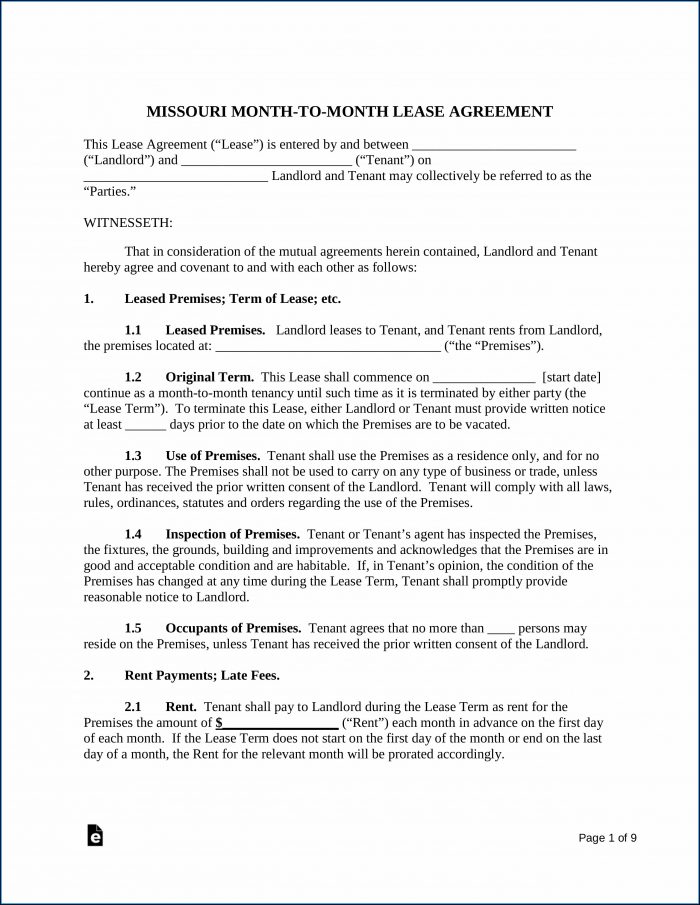Month To Month Rental Agreement Template Word Month To Month Rental Agreement Template Word