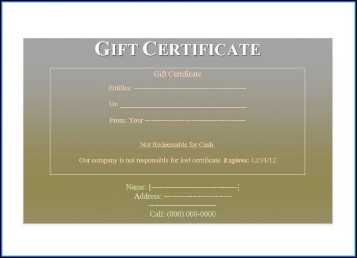 Movie Gift Certificate Template Word Movie Gift Certificate Template Word