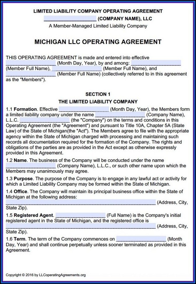 Multi Member Llc Operating Agreement Template Free Multi Member Llc Operating Agreement Template Free