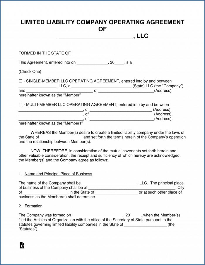 Multi Member Llc Operating Agreement Template Pdf Multi Member Llc Operating Agreement Template Pdf