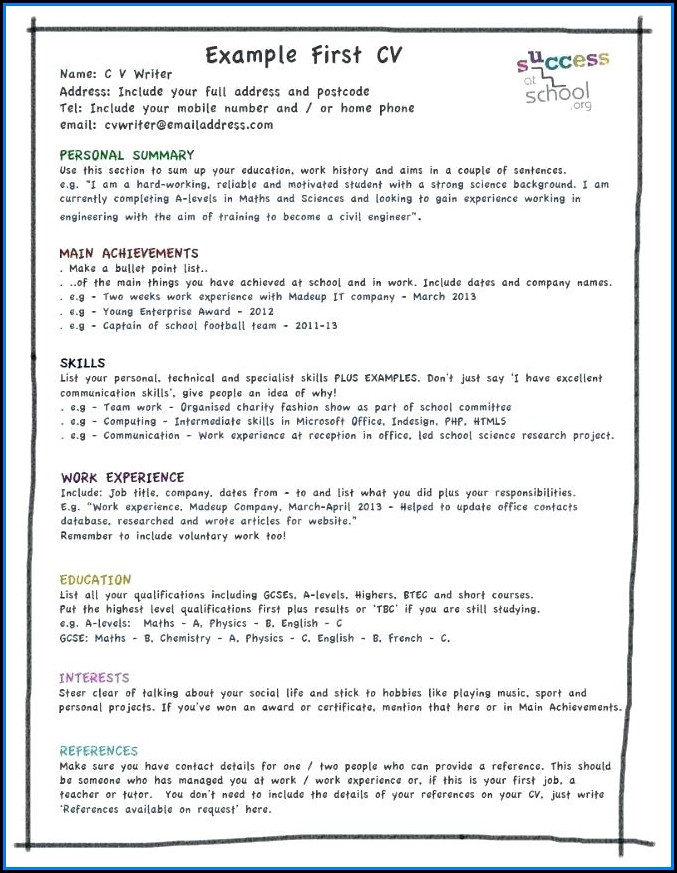 My First Resume Template Pdf My First Resume Template Pdf