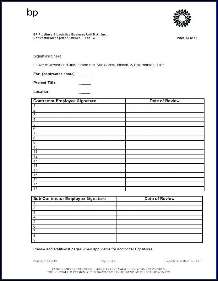 Osha Health And Safety Manual Template Osha Health And Safety Manual Template