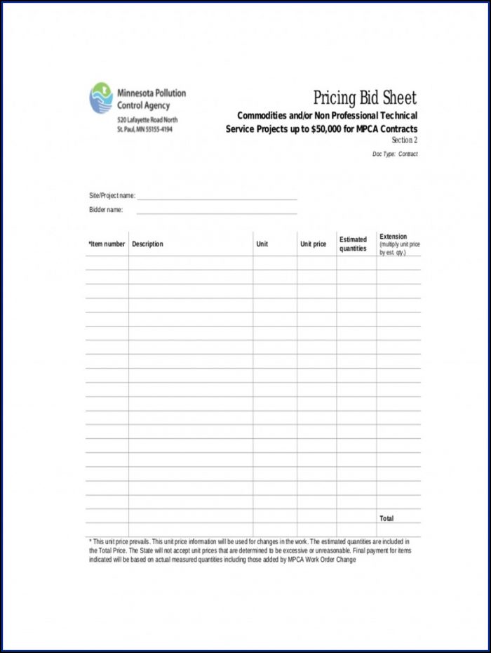 Painting Bid Template Free Painting Bid Template Free