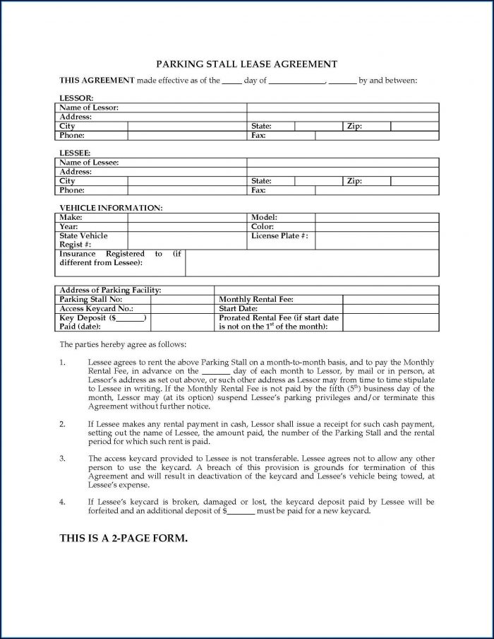 Parking Lot Lease Agreement Template Parking Lot Lease Agreement Template