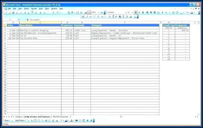Personal Daily Expenses Excel Template Personal Daily Expenses Excel Template