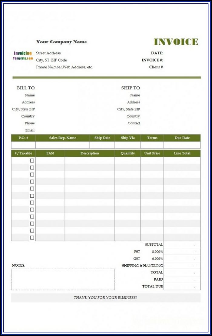Personal Invoice Template Australia Personal Invoice Template Australia