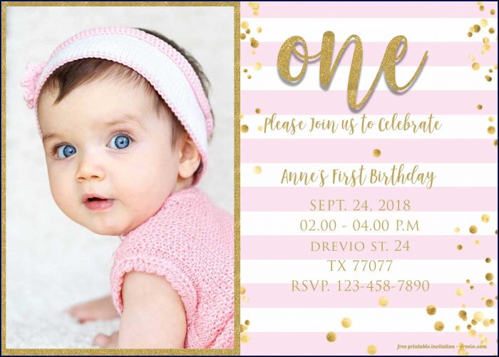 Pink And Gold Birthday Invitation Template Free Pink And Gold Birthday Invitation Template Free